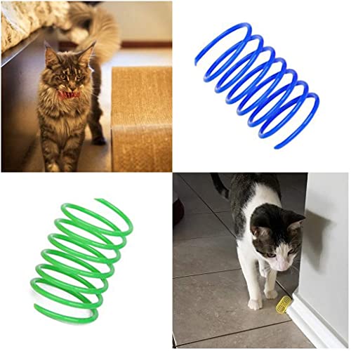 Andiker Interactive Cat Spiral Creative Spring Toy to Kill Time and Keep Fit, Sturdy and Heavy Plastic for Swatting, Biting, Hunting Kitten Toys, Colorful, 12 pcs