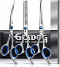GLADOG Professional 5 in 1 Dog Grooming Scissors Set with Safety Round Tips, Sharp and Heavy-duty Pet Grooming Shears for Cats
