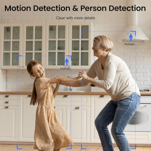 INFIYA 2K Indoor Camera-One-Touch Call Baby/Elderly Monitor Pet Camera 360° PTZ & Intelligent Tracking for Home Security, Compatible with Alexa/Google Home(2.4GHz WiFi Only) - K7 2P