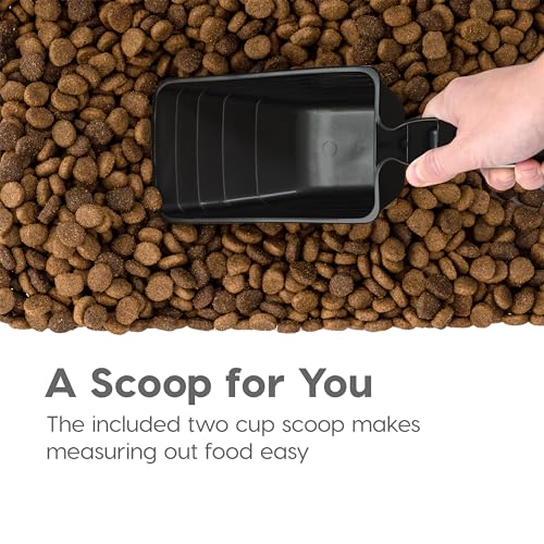 IRIS USA Dog Food Storage Container 30 lb + 11lb Airtight Combo, Stackable Pet Food Storage Bin with Wheels for Cat Dog Food, BPA Free, Made in USA, Black