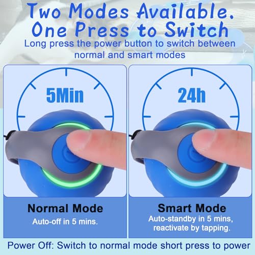 BABORUI Interactive Cat Toy Ball - Automatic Interactive Cat Toys for Indoor Cats with 3 Tails, 2 Speeds Rechargeable Cat Enrichment Toys for Small/Medium/Large Cats to Keep Them Busy(Blue)