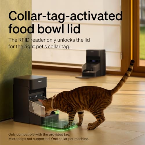 PETLIBRO RFID Automatic Cat Feeder, Collar Sensor for Personalized Meals, Cats Recognition, Diet Tracking and Anti-Stealing for Multi-Pets Homes and Different Diets, Wi-Fi Programmable Food Dispenser