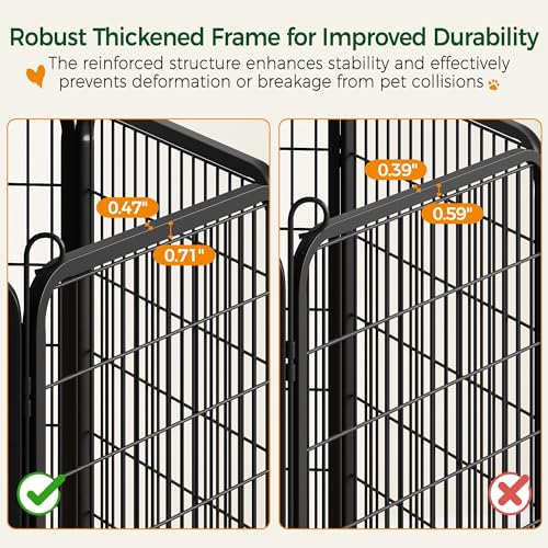 Yaheetech Dog Playpen, 40 Inch 8 Panels Heavy Duty Metal Pet Fence for Indoor Puppy Exercise Pen for RV Camping/Yard/Garden, Black