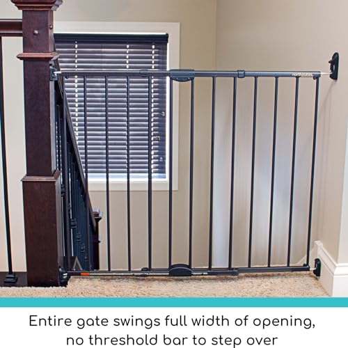 Toddleroo by North States - Easy Swing & Lock Baby Gate Series 2: Hardware Mounted Metal Safety for Stairs & Doorways - Adjustable 28.68 to 47.85 Inches Wide - 31 Inches Tall - Matte Bronze