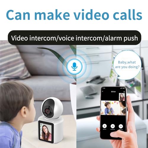 LASTCOW Two Way Pet Camera with 2.8 inch HD Screen, 1080P Video Calling Camera for Indoor Home Security, Indoor Home Nanny/Dog/Baby Security Device with Phone App