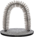 Trixie Cat Massager and Self Grooming Arch, Bristle Ring Brush, Carpet Base Scratcher, Cat Self Groomer, Gray, Small