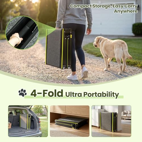 Dog Ramp for Car 71" L*20" W Portable Dog Ramps for Large Dogs with Non-Slip Rug Surface Portable Dog Car Ramp for SUV & Truck,Pet Ramp for Dogs to Get in Car Outdoor&Indoor