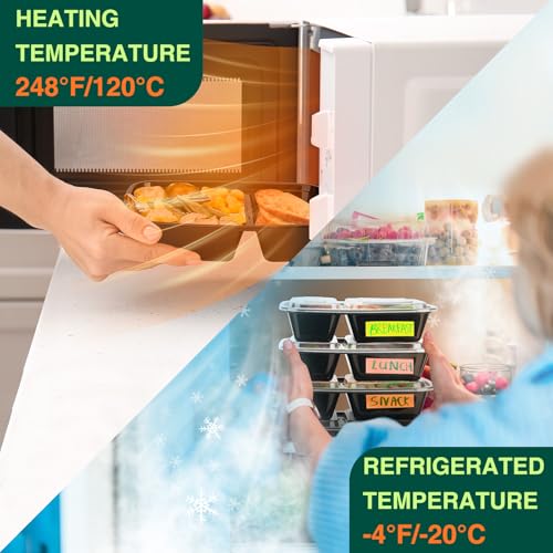 50 Pack (100-Piece) 32 oz Sturdy Leakproof 2-Compartment Meal Prep Containers with Lids, Plastic Food Storage Containers for Lunch, Microwave, Freezer, and Dishwasher Safe Takeout Containers