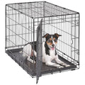 MidWest Homes for Pets 30-Inch iCrate for Medium Breeds, 21-40 lbs, Single Door Folding Dog Crate with Divider Panel, Leak-Proof Tray & Secure Latch, Portable, Durable & Easy to Assemble