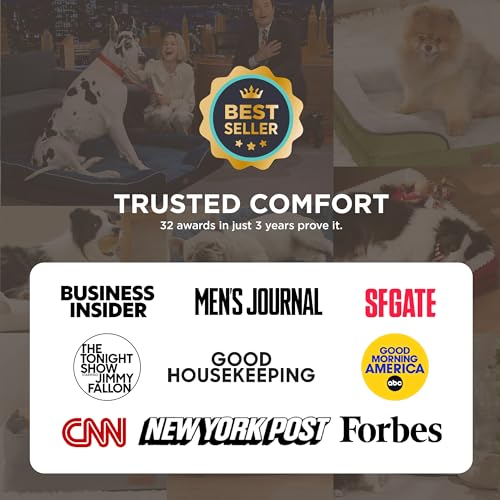 Bedsure Orthopedic Dog Bed Medium Size Dogs - Washable Small Medium Dog Cat Bed Waterproof, Comfort Cats Couch Sofa with Washable Removable Cover, Pets Bed with Nonskid Bottom, Grey, 28"