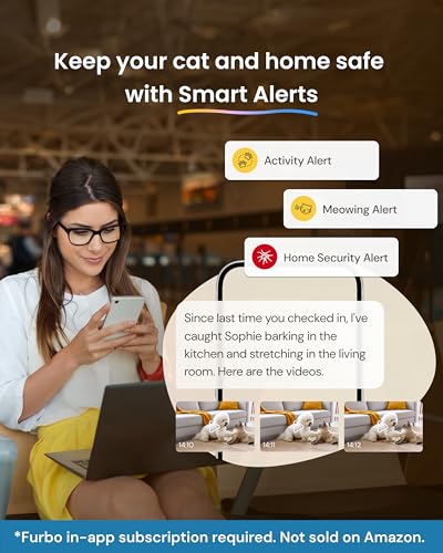 Furbo [New] Mini 360° Camera + Mini Cam [New Subscription Required at Setup] (2-Camera Bundle Nanny Pro Subscription): Pet Safety Alerts, Dog & Cat Cameras with Speaker, Phone App & Night Vision
