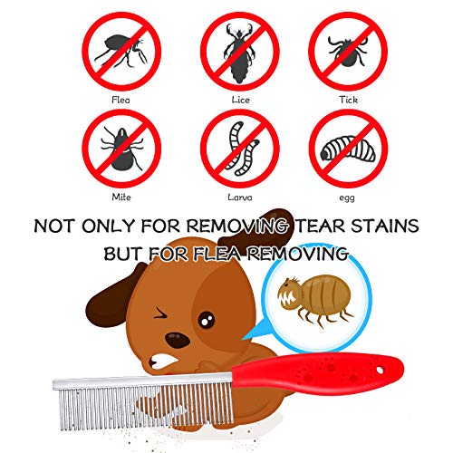 4 Pieces Pet Grooming Kit - Dematting Combs, Slicker Brush, and Steel Comb for Removing Knots and Hair from Dogs, Cats, and Poodles