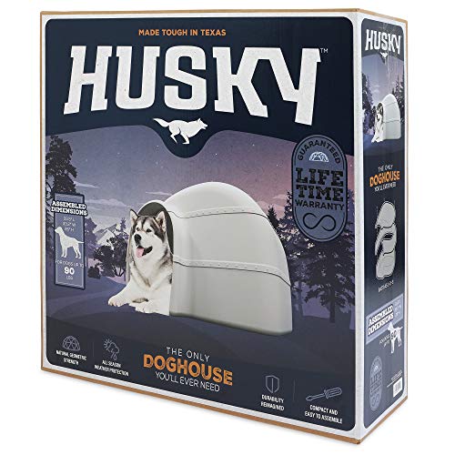 Petmate Husky Dog House for Dogs Up to 90 Pounds, Grey, Made in USA
