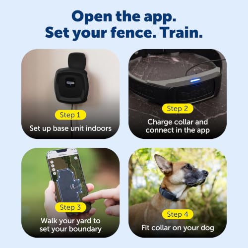 PetSafe Guardian GPS Dog Fence No Subscription Create Your Own Wireless Dog Fence Single-Yard Fence for Yards 3/4 Acres or Larger World's Safest GPS Dog Fence Tech New, Redesigned Collar