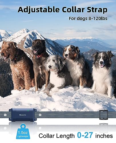 Bousnic Dog Shock Collar with Remote - [New Edition] 4000FT Dog Training Collar for Large Medium Small Dogs (8-120lbs) Rechargeable E Collar with Beep, Vibration, Safe Shock