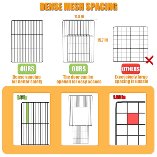 SNAAT Guinea Pig Cages DIY Small Animal Playpen with Waterproof Liner, Expandable Cage for Guinea Pigs, Metal Wire Yard Fence Rabbit Cage