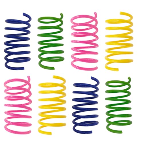 AGYM Cat Toys for Indoor Cats, 30 Pack Interactive Cat Spring Toys, Durable Colorful Plastic Spiral Springs for Kitten Hunt, Swat and Bite, Bulk Cat Toys