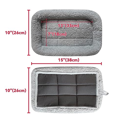 Enjoying Cat Mat Bed 10" x 15" Pet Bed with Pillow Around for Puppy Kitten Curled Sleeping Beds for Carrier/Crate Small Dog Cushion, Anti Skid Bottom, Small