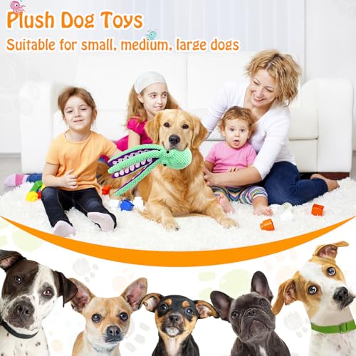 Fuufome Squeaky Plush Dog Toys, Soft Fabric Toys for Puppy, Small and Medium Dogs, Interactive Daily Companionship Training Reward Birthday Gift