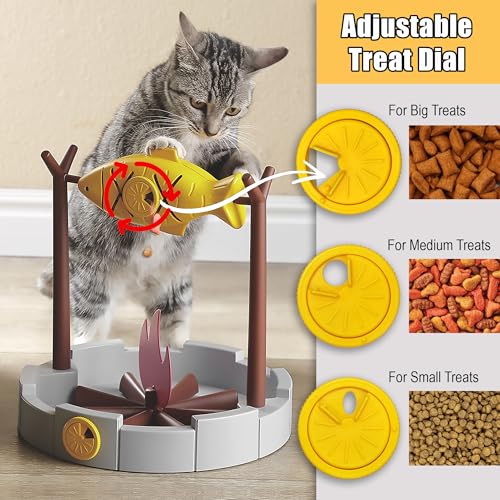 PetPals Cat Slow Feeder, Treat Dispenser - Interactive Cat Puzzle Toy for Small Pets & Kittens, Mental Stimulation Pet Food Feeding Toy, Dry Food Dispensing Cat Toy