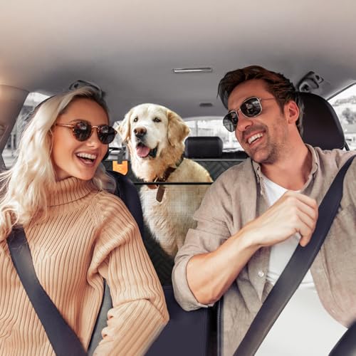 PROZAR Dog Car Seat Cover for Back Seat, Hard Bottom Back Seat Extender, Back Seat Pet Cover for Dogs - Supports 400lbs, Waterproof Heavy Duty Scratch Dog Hammock for Compact Cars/SUVs, 51in