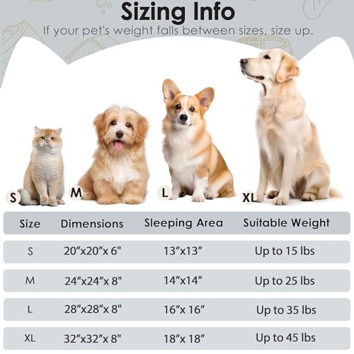 Hoewina Dog & Cat Bed for Indoor Cats, 20in Calming Donut Bed for Puppy and Kitten, Washable Round Fluffy Pet Bed for Small Medium Dogs and Cats (Light Grey)