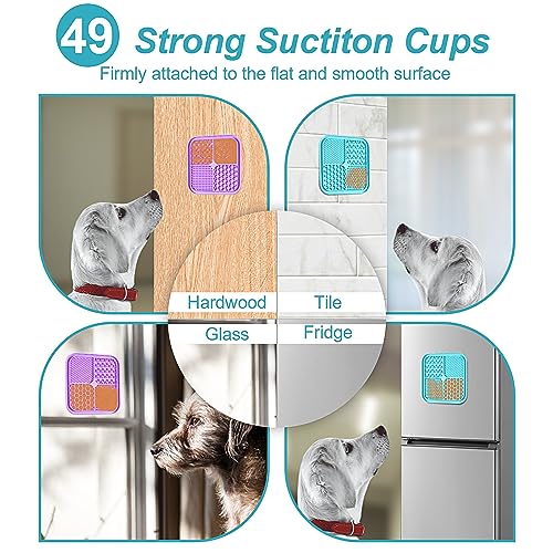 2PCS Licking Mat for Dogs with Suction Cups, Premium Lick Pad for Anxiety Relief, Slow Feeder Dog Bowls, Perfect for Bathing, Grooming and Training