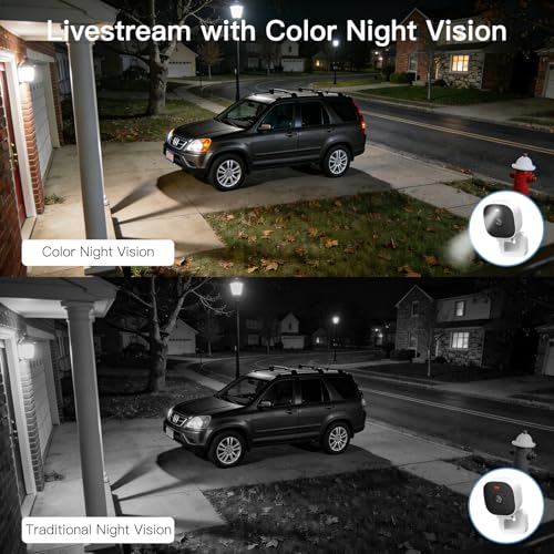 VIMTAG Security Camera Outdoor Indoor, 2.5K Cameras for Home Security Pet/Dog, Color Night Vision, Baby Monitor, Motion Activated Spotlight/Siren, IP66,2-Way Audio, Cloud/512G TF Card Storage,Plug-in
