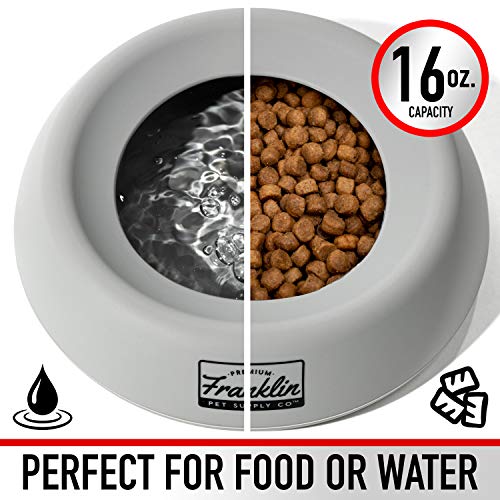 Franklin Pet Supply Co. Spill Proof Pet Bowl - No Splash Travel Water + Food Dish for Dogs + Cats - Portable - 16 oz. - BPA Free