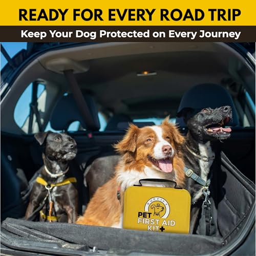 Ruffify Dog and Cat First Aid Kit – Vet Approved, 74 Essential Items Pet Emergency Kit Accessories for Car, Travel, Hunting, Hiking & Camping Gear with Mini Pouch for Home, Office & Outdoor Adventures