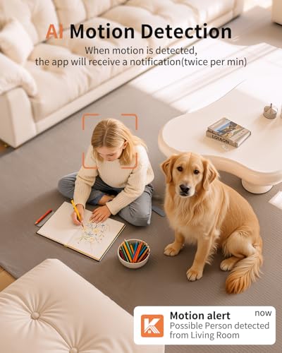 2K Cameras for Home Security, 5G & 2.4G WiFi Security Camera Indoor Outdoor for Baby Pet Dog Cat Nanny, 2-Way Audio, Color Night Vision, Siren, 24/7 Local Recording, IP65, Work with Alexa, K07-4P