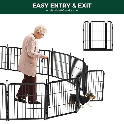FXW Rollick Unleashed Dog Playpen for Indoor, Yard, RV Camping, 24 inch 8 Panels for Small and Puppy Dogs, Black│Patented