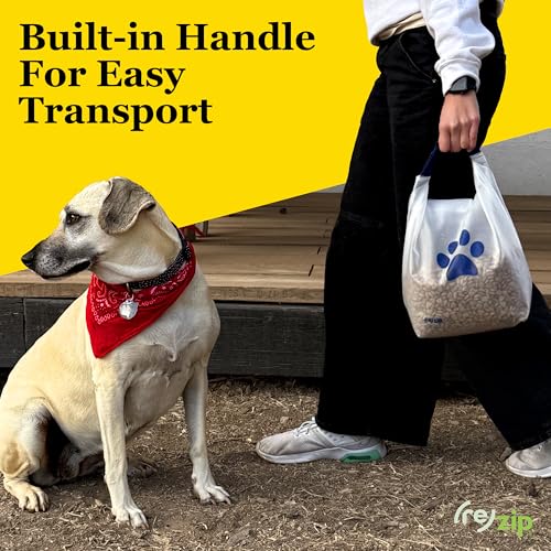(re)zip Roll Top Pet Food Storage Bag (14-Cup) | BPA-Free, Food Grade, Pet Safe | Keeps Kibble Fresh for Camping, Dog Boarding, Weekend Getaways | Machine Washable