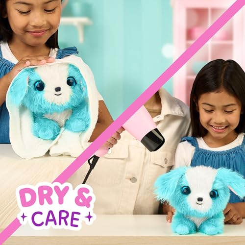 SCRUFFALUVS Blue Surprise Pet, Mystery Plush Toys, Stuffed Animals, Wash to Reveal 1 of 3 Rescue Surprise Toy Pets: Puppy, Bunny, or Kitty - Includes 8.7" Deluxe Carrier - Styles May Vary
