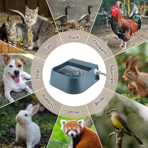 PETLESO Dog Water Bowl Dispenser, Automatic Water Dispenser for Dogs with 3/4'' Hose, Auto-Fill Cat Water Fountain, Pet Water Dish for Outside Animals, Chickens Rabbits, 2L