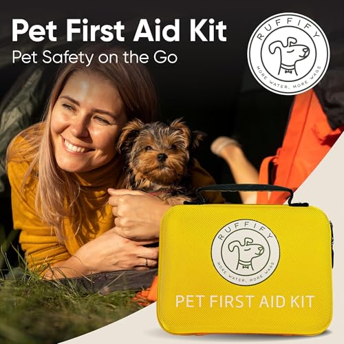 Ruffify Dog and Cat First Aid Kit – Vet Approved, 74 Essential Items Pet Emergency Kit Accessories for Car, Travel, Hunting, Hiking & Camping Gear with Mini Pouch for Home, Office & Outdoor Adventures