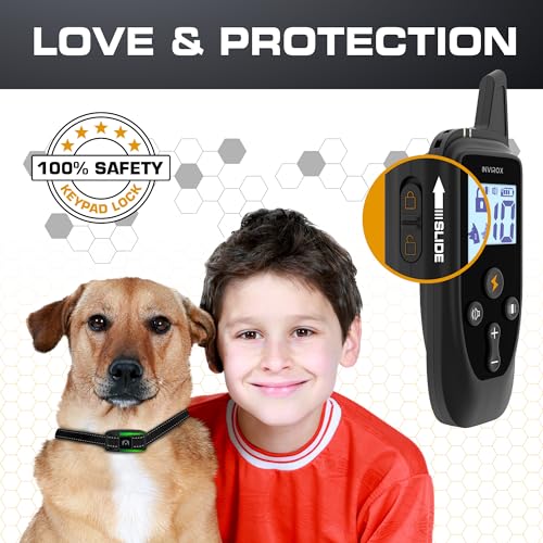 INVIROX 2026 Edition Dog Training Collar with Remote - 123 Level Shock Collar for Dogs, 1100 yd Range, Waterproof Rechargeable System with Manual Bark Control for Stubborn, Reactive, Large Breeds
