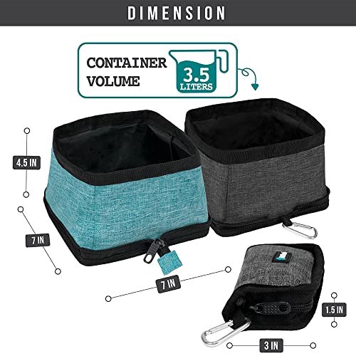 PetAmi Collapsible Dog Bowls 2 Pack, Food and Water Bowls Travel Set, Portable Pet Dish No Spill, Foldable Lightweight BPA Free Leakproof Bowls, Camping Hiking Walking Outdoor Gear Accessories, Blue