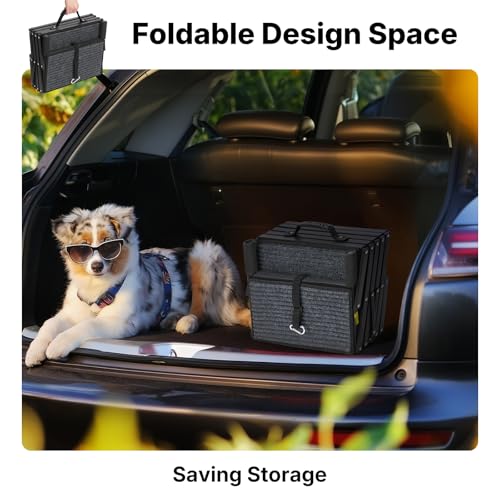 Veehoo Foldable Dog Steps for Car Truck, 4 Steps Collapsible Dog Stairs for Car Large Dogs 17" Wide, Heavy Duty Outdoor Pet Ramp Ladder Portable with Non Slip Surface for Dogs, Support up to 200 lbs