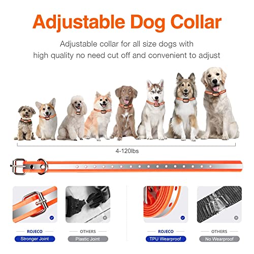 ROJECO Dog Training Collar with 3300FT Remote,IPX7 Waterproof Rechargeable Shock Collar for Large Medium Small Dogs,3 Safe Training Modes with Beep,Vibration and Shock,Adjustable Electronic Dog Collar