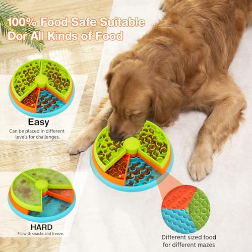 Slow Feeder Dog Bowl 3 Levels, Reduces Boredom and Anxiety, Non-Slip Interactive Puzzle Feeder, Suitable for Small/Medium/Larger Dogs