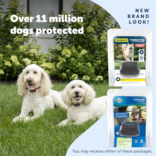 PetSafe Stubborn Dog Pet Fence Receiver Collar Only - In-Ground Containment Collar, Waterproof - Tone, Vibrae & Static Correction for Dogs 8lb and Up - From The Parent Company of INVISIBLE FENCE Brand