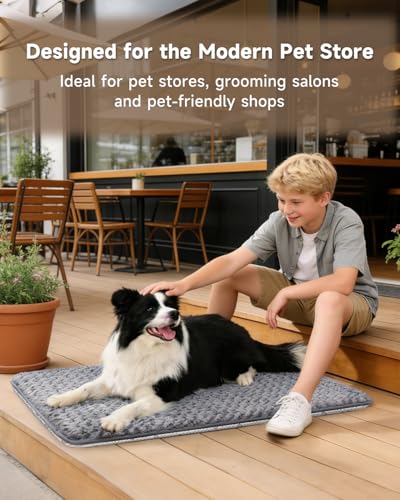 Dog Bed for Crate Pad High Resilience Foam Crate Pad Mat for Medium Large Dogs Washable Anti-Slip, Outdoor, 35" x 22",Dark Gray