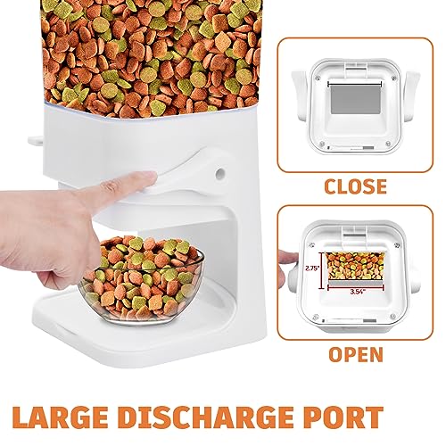 P-ZOONPE Dog Food Storage Container, 5-7 lb Pet Food Storage Containers, Downward-pressing Large Outlet Suitable for Dog, Cat, Bird Dispenser, White