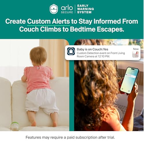Arlo Essential Indoor Security Camera 2K (3rd Gen, 2025 Release) - Wired Plug-in Power, Person Recognition, Animal Detection, 1-Month Trial of Secure Plan, Automated Privacy Shield, 2 Cam, White
