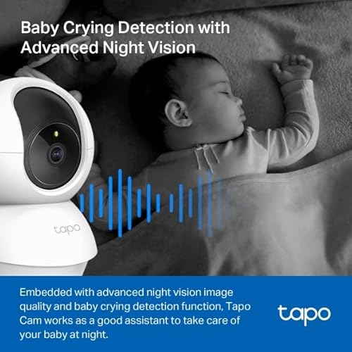 Tapo 2K Pan/Tilt Security Camera for Baby Monitor, Dog Camera w/Motion Detection, 2-Way Audio Siren, Night Vision, Cloud&SD Card Storage, Works w/Alexa & Google Assistant, 2-Pack (Tapo C210P2)