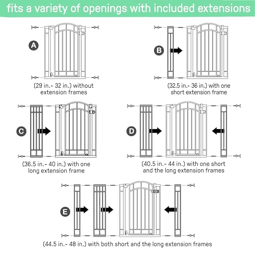 Ingenuity Decorative Extra Tall Baby Gate & Dog Gate, 28.5"-48" Wide, 36" Tall, Hardware or Pressure Mounted, Install on Top or Bottom of Stairs, Banister, or Doorway - White