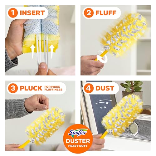 Swiffer Pet Heavy Duty Dusters Refills, Multisurface 360 Dusters with Febreze Odor Defense, 11 Count