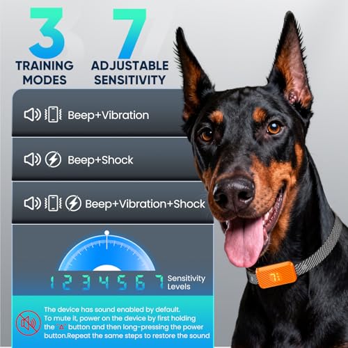 KJKZO Dog Bark Collar for Large Medium Small Dogs, Effective No-Bark Collar, Smart Barking Collar, 2026 Upgraded Bark Collar with 7 Sensitivity, 3 Modes, Orange
