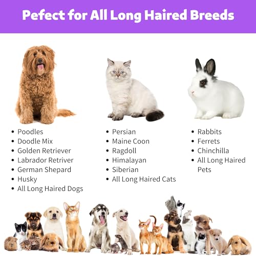 Poodoodle 2 in 1 Undercoat Rake for Dogs and Cats, Professional Grooming Brush Dematting & Shedding Comb to Remove Loose Hair, Matted Fur Efficiently, Perfect for Poodle, Doodle & All Long Haired Pets